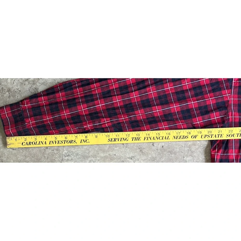 J. Crew Oarsmen Mens XL Red Blue Plaid Cotton Button Down Long Sleeve Shirt